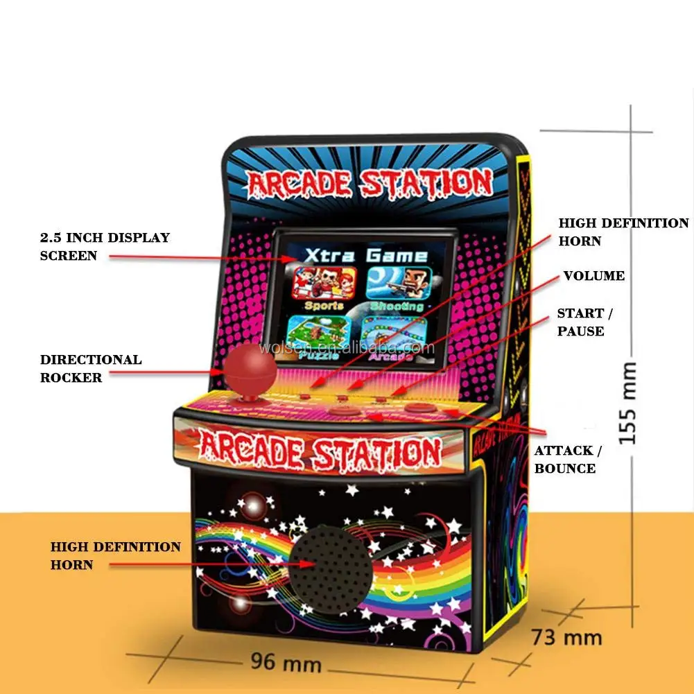 2.5'' Color Screen Mini Retro Arcade Classic Portable Arcade Station