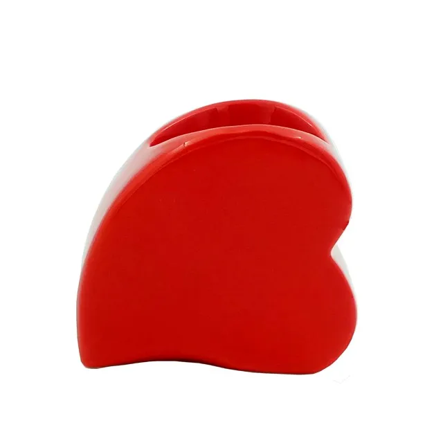 Red Ceramic Heart Shaped Flower Pot Ceramic Pots For Plants - Buy Heart