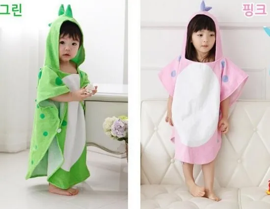 100% cotton fabric dinosaur baby hooded towel Lovely and close skin for Baby Boy and Girl stock made in china