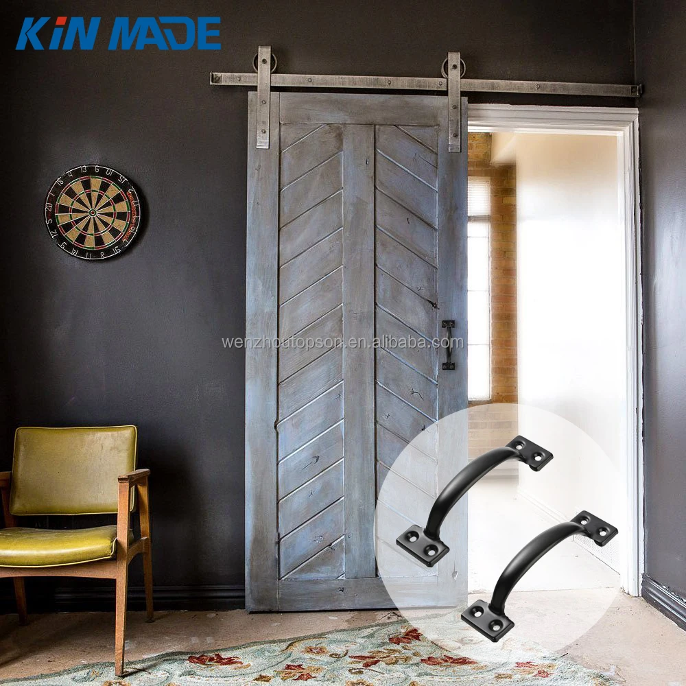 6 1 2 Inch Black Handle For Closet Barn Door Drawer Pull View