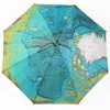 3 fold auto open and close full printing rain umbrella worldmap