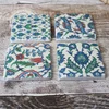 Floral pattern set of 4 ceramic tile coasters for sublimation