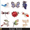 Animal Insect Collection Rainbow Butterfly Brooch Pin Dragonfly And Rooster Crystal Rhinestone Brooch