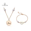 DIY Valentine's Day Gift Love Charm Letter Love Set Jewelry, 925 Sterling Silver Pearl Jewelry Set