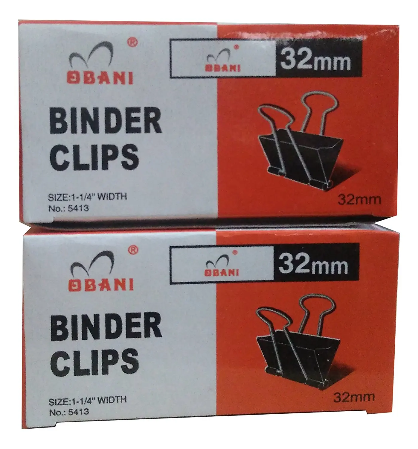 Buy Obani Black Binder Clips 32mm 12 Pcs x 2 Box (Total 24Pcs) (Size