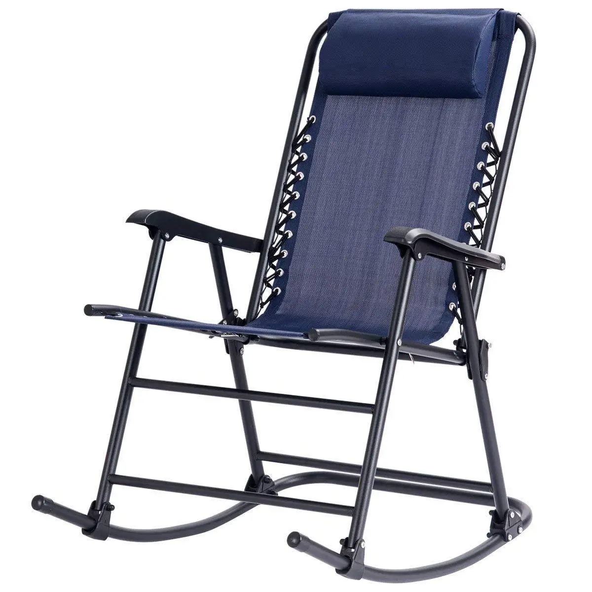 Buy Outdoor Patio Headrest Folding Zero Gravity Rocking Chair Solid