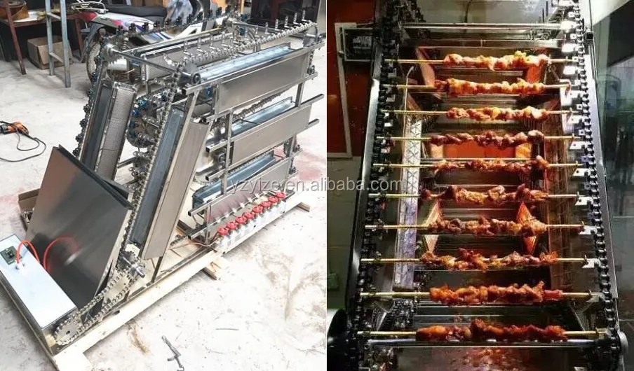 Electric Shish Kebab Machine Automatic Yakitori Grill Machine Smokeless