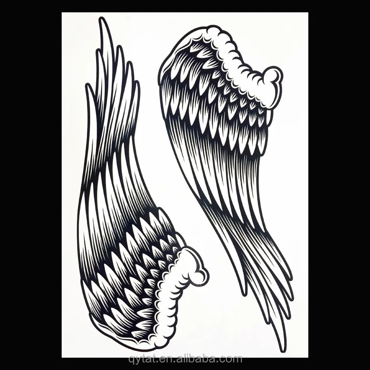 Non-toxic Tribal Black Temporary Angel Wings Tattoo Sticker - Buy Wings  Tattoo,Wings Tattoo Sticker,Wings Temporary Tattoo Product on 