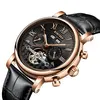 Ready to ship Watch Calendar Stainless steel mens leather watch automat mechan skeleton man watch fast track