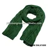 Solid color women's winter cable knit scarf