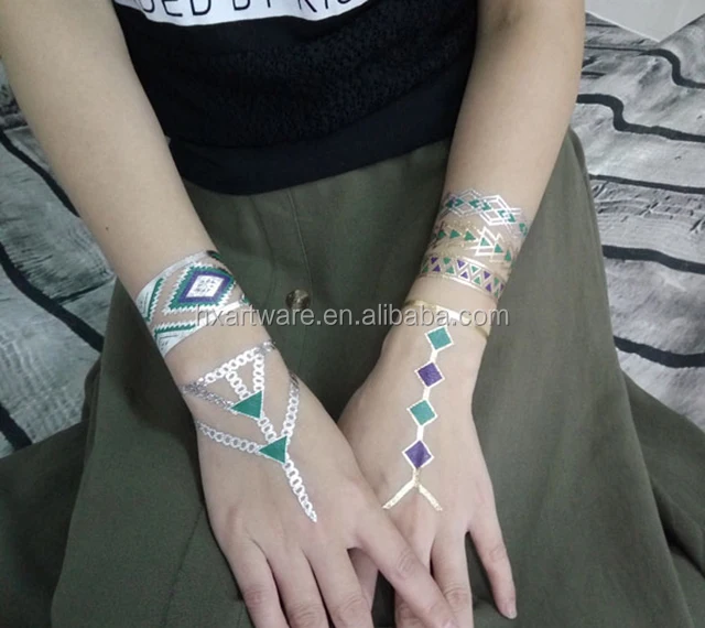 Water transfer tattoo flash gold and silver flash tattoo.jpg