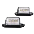 1 Pair 12V 3LEDs Number Licence Plate Light Rear Tail Lamp Truck Trailer Lorry Auto Lights