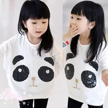 2016 Hot Sale Spring And Autumn Tidal Range Of Children s Clothing Wholesale Adorable Sequins Panda