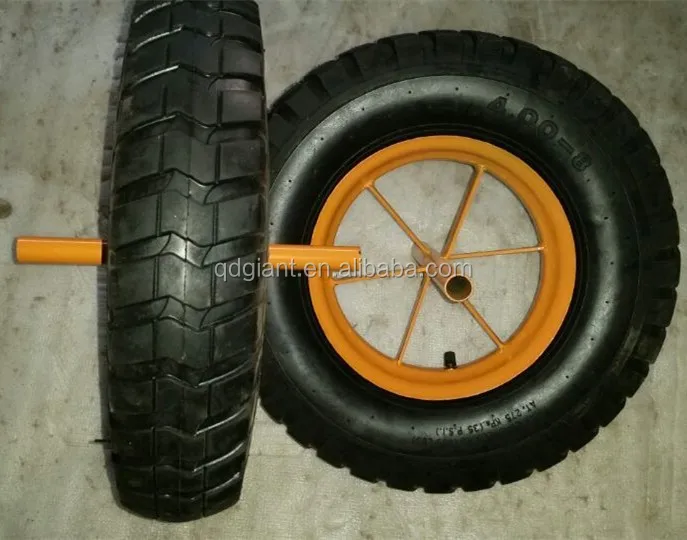 16 inch portable pneumatic wheel for wheelbarrow with a long axle
