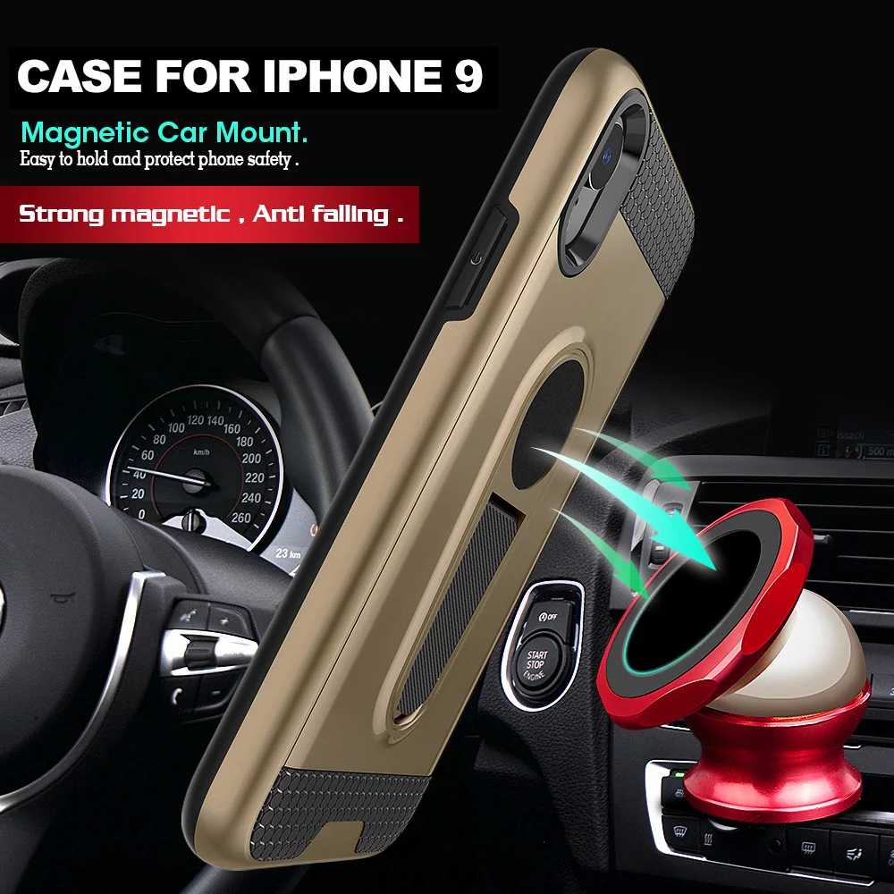 Free Sample Phone Case and Accessories Magnetic Car Mount Case Phone Cover With Kickstand for iPhone XR XS MAX