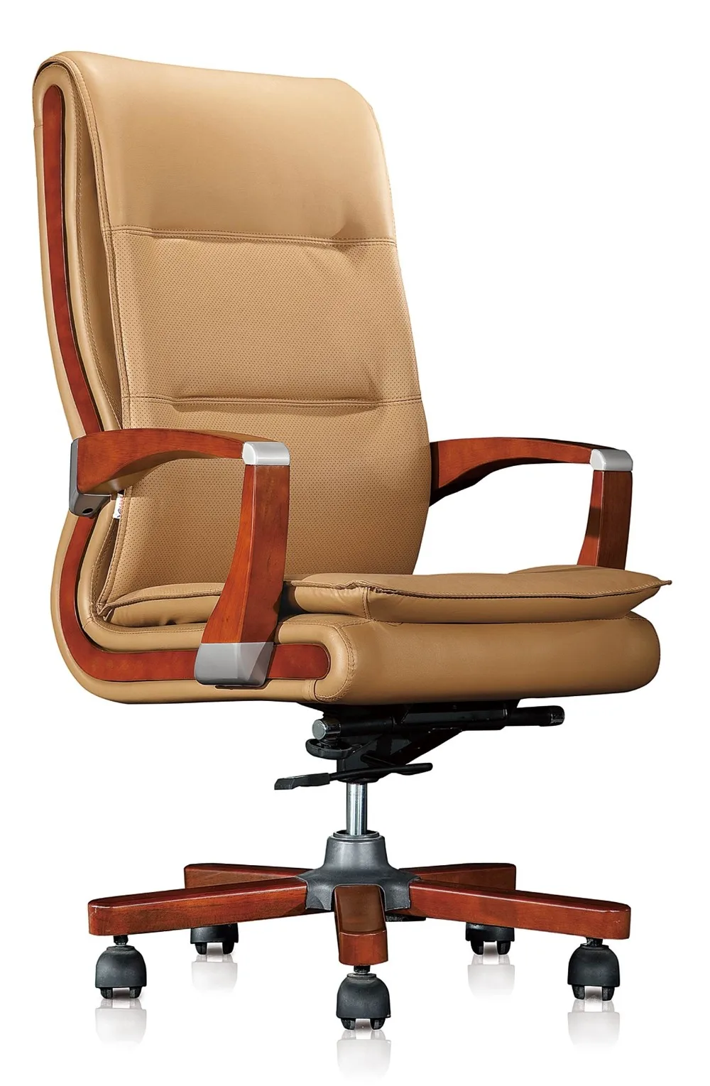 Solid Wood Frame Big Boss Leather Swivel Chair Ys311 Executive Ripple