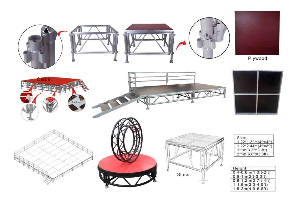 Mobile stage portable stage cheap stage church podium