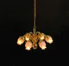 6 Arms Flower Shape Dollhouse Miniature Ceiling Hanging Chandelier Lamps LED Lights QW24062
