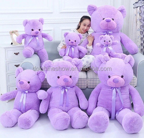 purple and white teddy bear