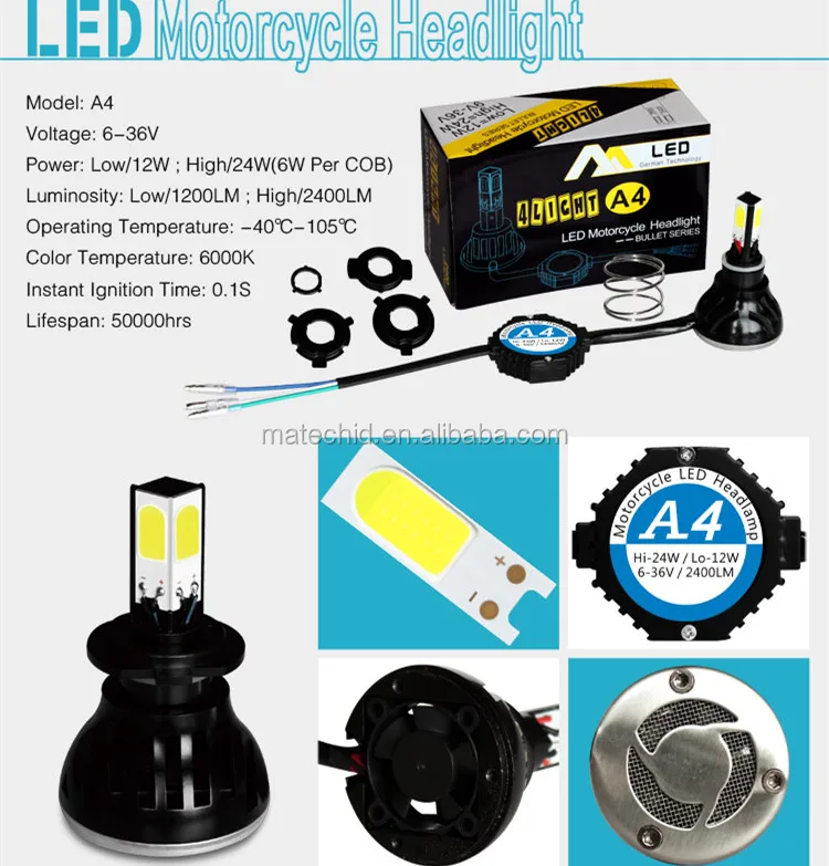 Factory Hotsale 24w 2400lm Bajaj Pulsar 180 Motorcycle Headlight - Buy