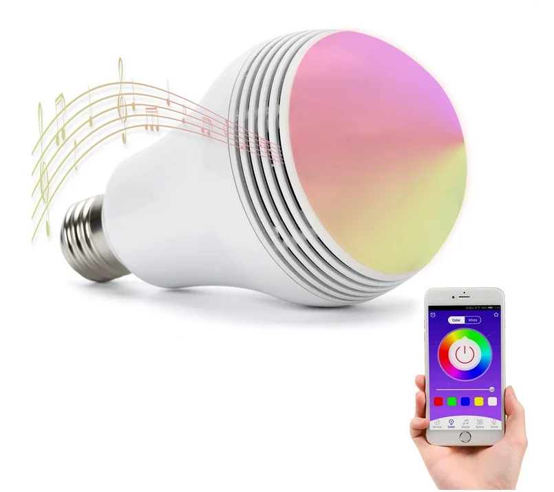 Universal LED Bluetooth Speaker Smart Bulb Lighting Dimmable Multicolored Color Changing Smart LED Lights