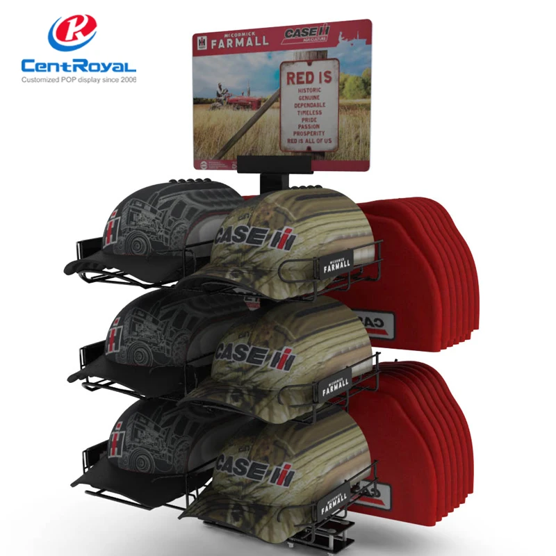 Custom Wire Metal Display Racks For Retail Store Hat Display Stand