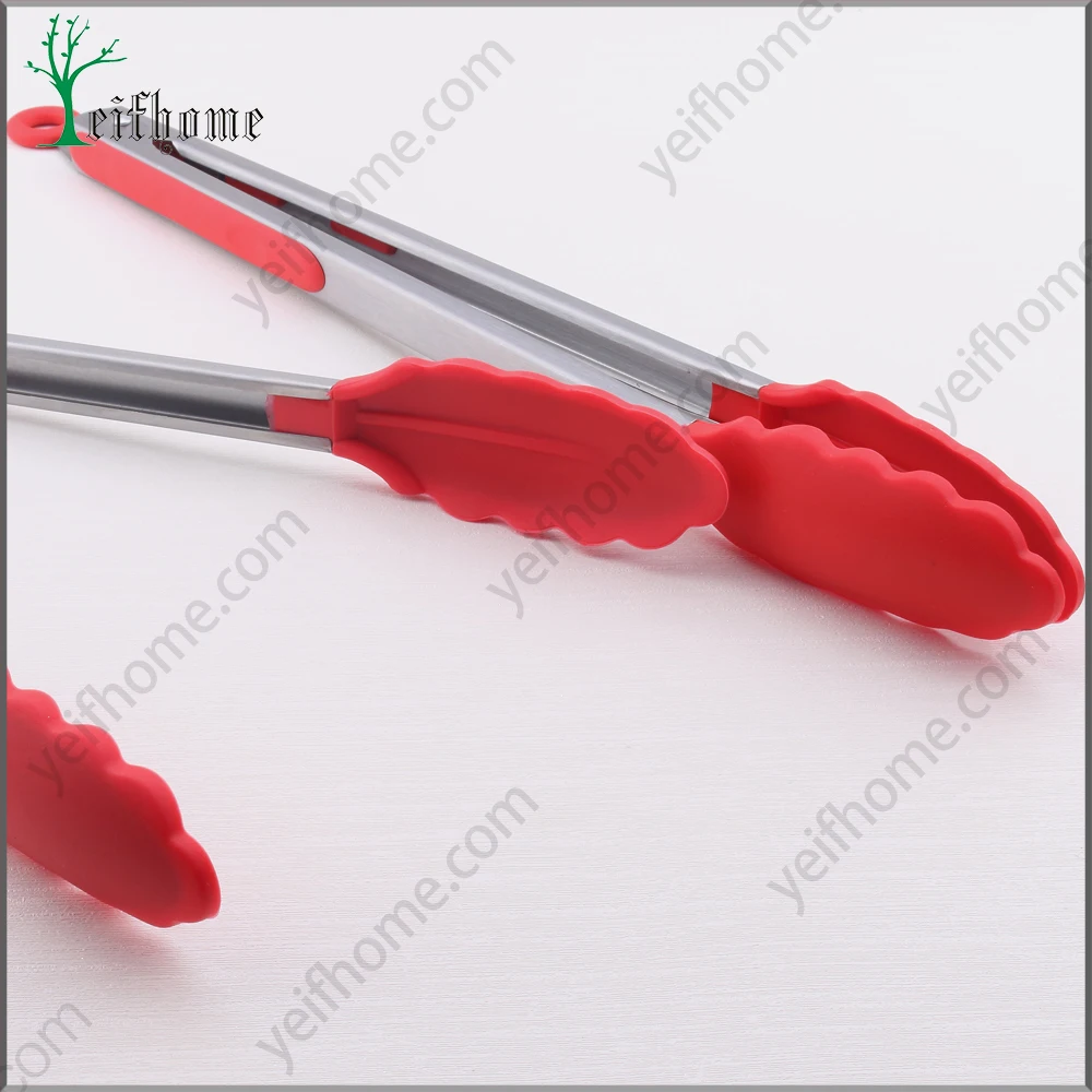 stainless steel nylon head food tong