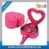Encai New Product Heart Shape Large Mirrored Jewelry Boxes With Handle Fashion Multi Compartment Jewelry Organizer Box Wholesale