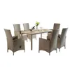 Rattan Rectangle Table And Chairs Fast Food Rustic Chinese Restaurant Furniture