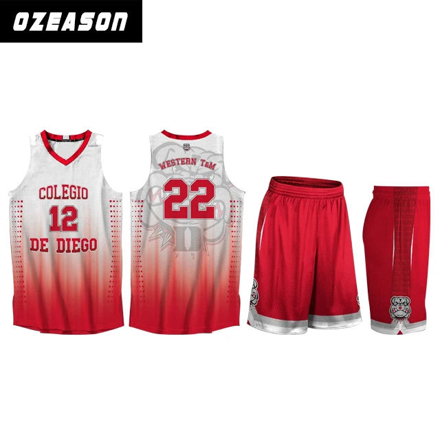 red jersey design basketball