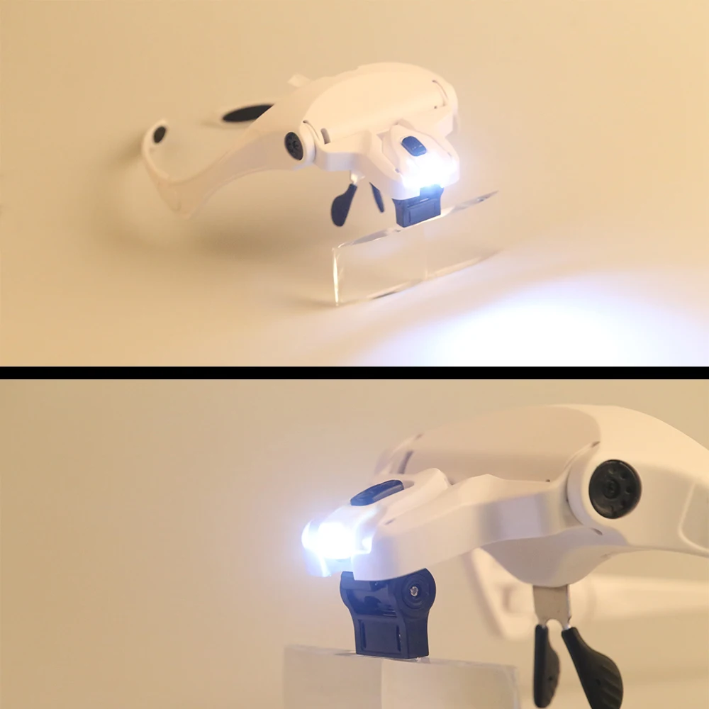 Bijia Bj9892b1 White Plastic Low Vision Hand Free Headwear Magnifier