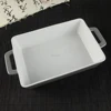 bread baking pan casserole customized bakeware 11.8" China factory cheap porcelain glaze rectangle ceramic bakeware
