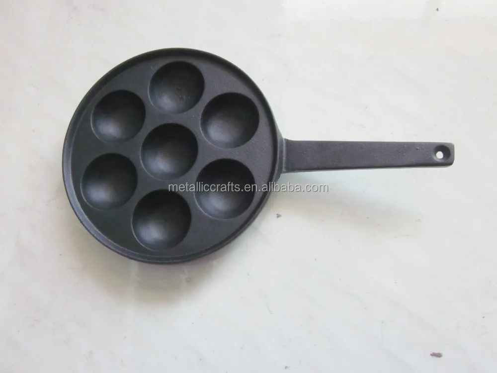 7 Dimple Cast Iron Poffertjes Mini Dutch Pancake 7 Holes Cake Pan With ...