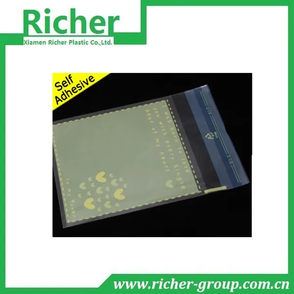 2014 customer custom design self-adhesive plastic bags 