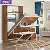 Smart bed fittings folding wooden wall bed with Double shelf