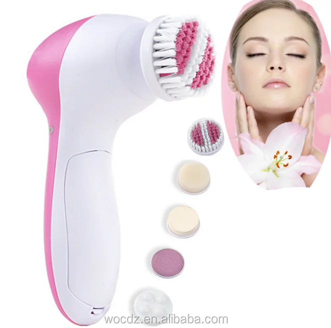 5 In 1 Multifunction Portable Facial Skin Care Electric Massager Scrubber With Facial Latex