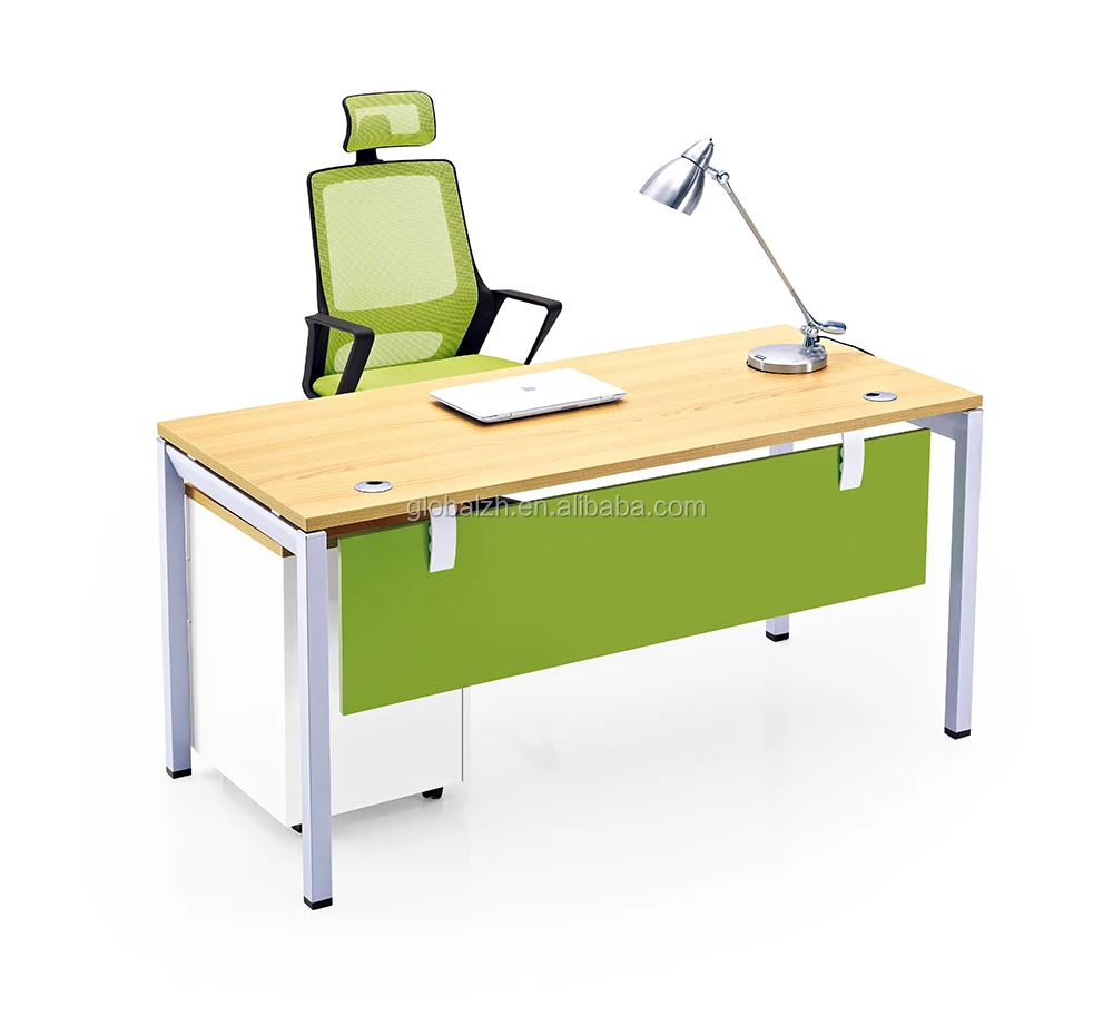 Foshan Furniture Metal Leg And Front Board Melamine Office Desk