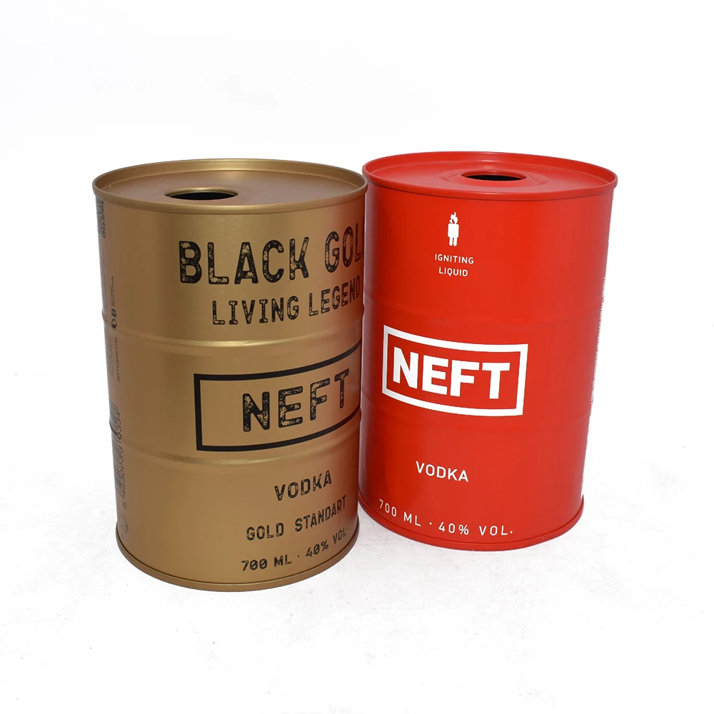 Vodka Metal Liquor Bottle Drink Tin Can Wholesale 250ml 500ml 700ml 1l