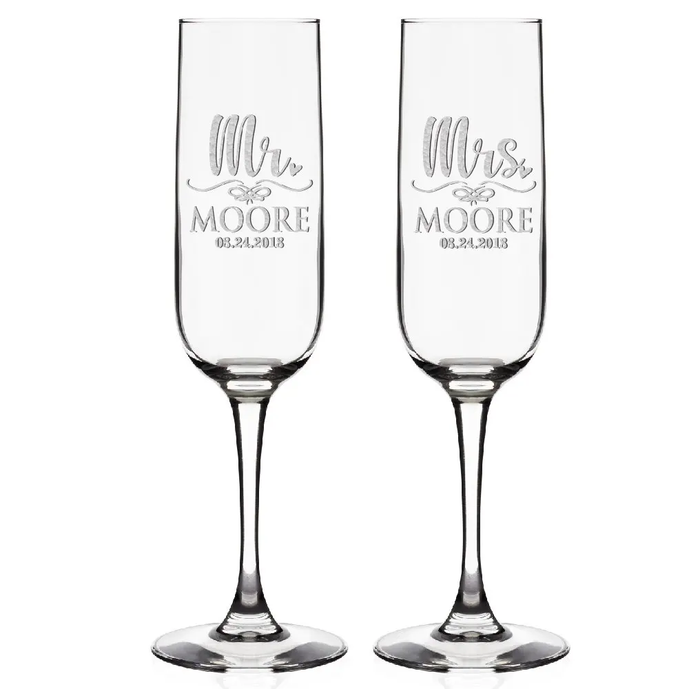 Champagne Gles Coupe Find Deals On Get Quotations Set Of 2 Personalized Champagne Flutes Wedding Gles For Bride Groom