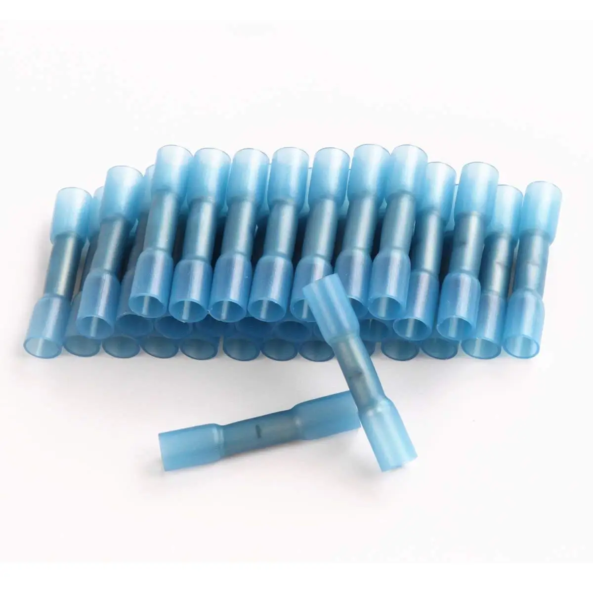 FidgetFidget 100 Heat Shrink Butt Wire Crimp CONNECTORS Electrical Terminal Blue 16-14
