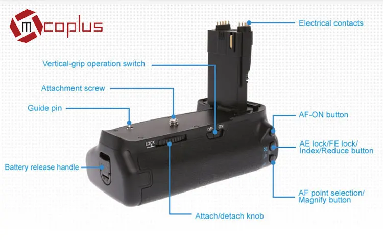 Mcoplus Vertical Battery Grip BG-6D for Canon EOS 6D