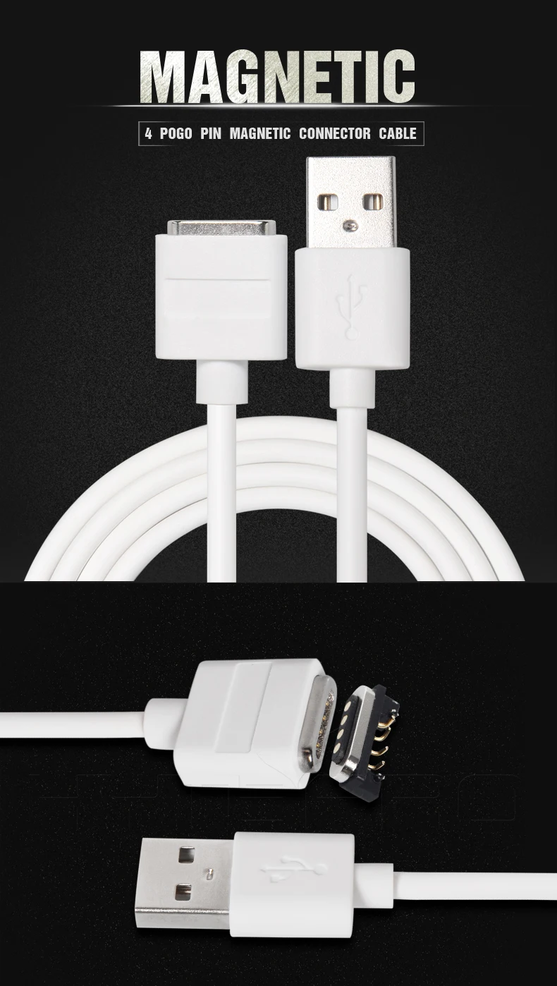 Spring 4 pin high speed charging magnetic usb cable white - ANKUX.COM