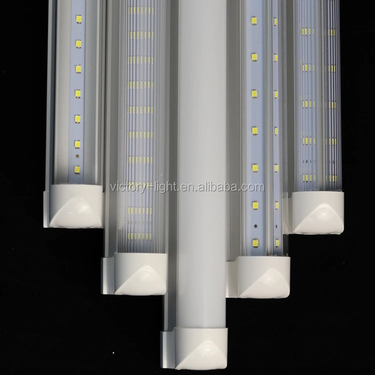 V-Shaped 4ft 5ft 6ft 8ft Cooler Door Led Tubes T8 Integrated Led Tubes Double Sides SMD2835 Led Fluorescent Lights AC 85-265V