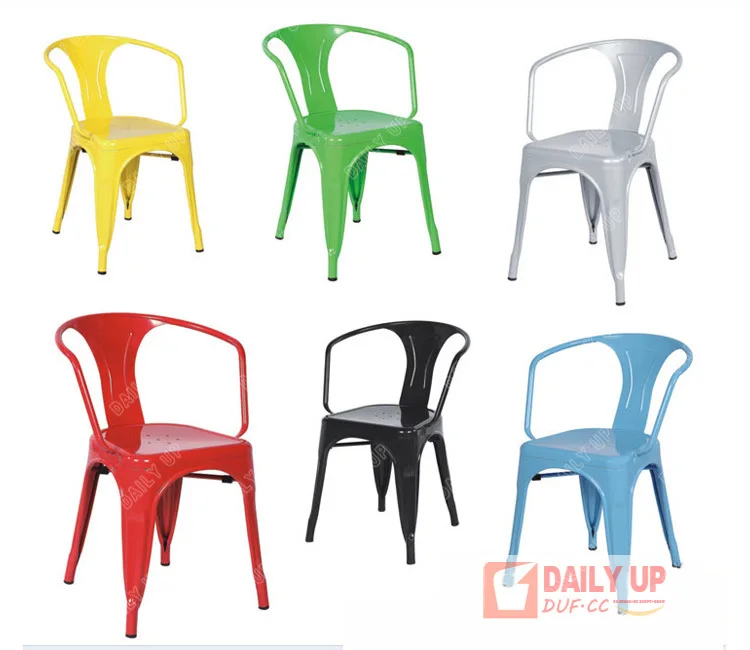 Stacking Industrial Vintage Metal Printed Chair Rose Gold Toli Style Chair White Modern Metal Kitchen Restaurant Chair Wholesale