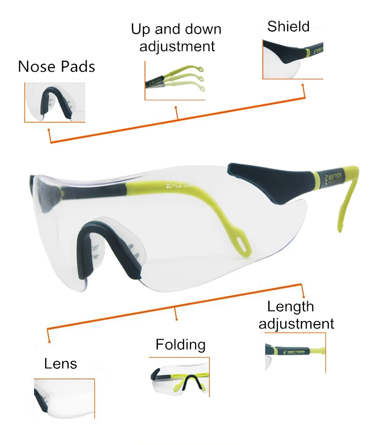 anti-fog eyewear clear frame ce & ansi safety glasses