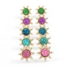 ZG0382 Latest titanium color druzy earrings for women Natural agate druzy ear studs Wholesale