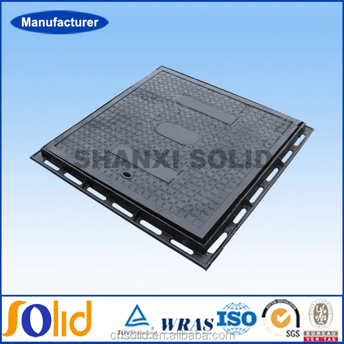 A15/B125/C250/D400 Heavy Duty Polymer Resin Sewer Square Iron Manhole Cover
