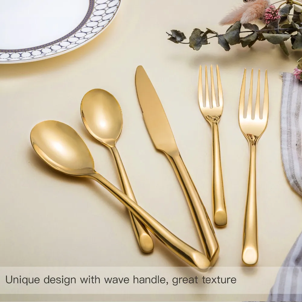 Luxury Flatware Sets Silver Stainless Steel Home Wedding Cutlery Set