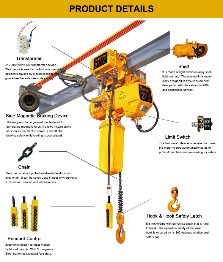 Vanbon 2 Ton Electric Chain Hoist,Electric Hoist Crane 2 Tons,2 Ton Chain Hoist Buy Nitchi