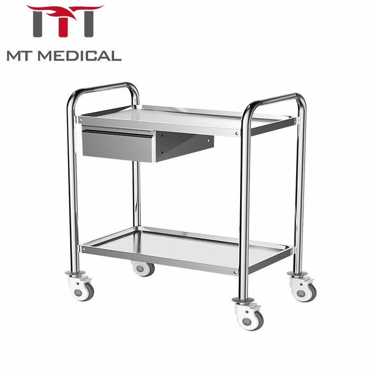Stainless steel urgical trolley medical trolley carts patient trolley for hospital MT MEDICAL